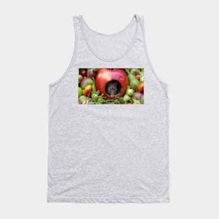 George the mouse in a log pile house - Mouse inside a apple with summer fruits Tank Top